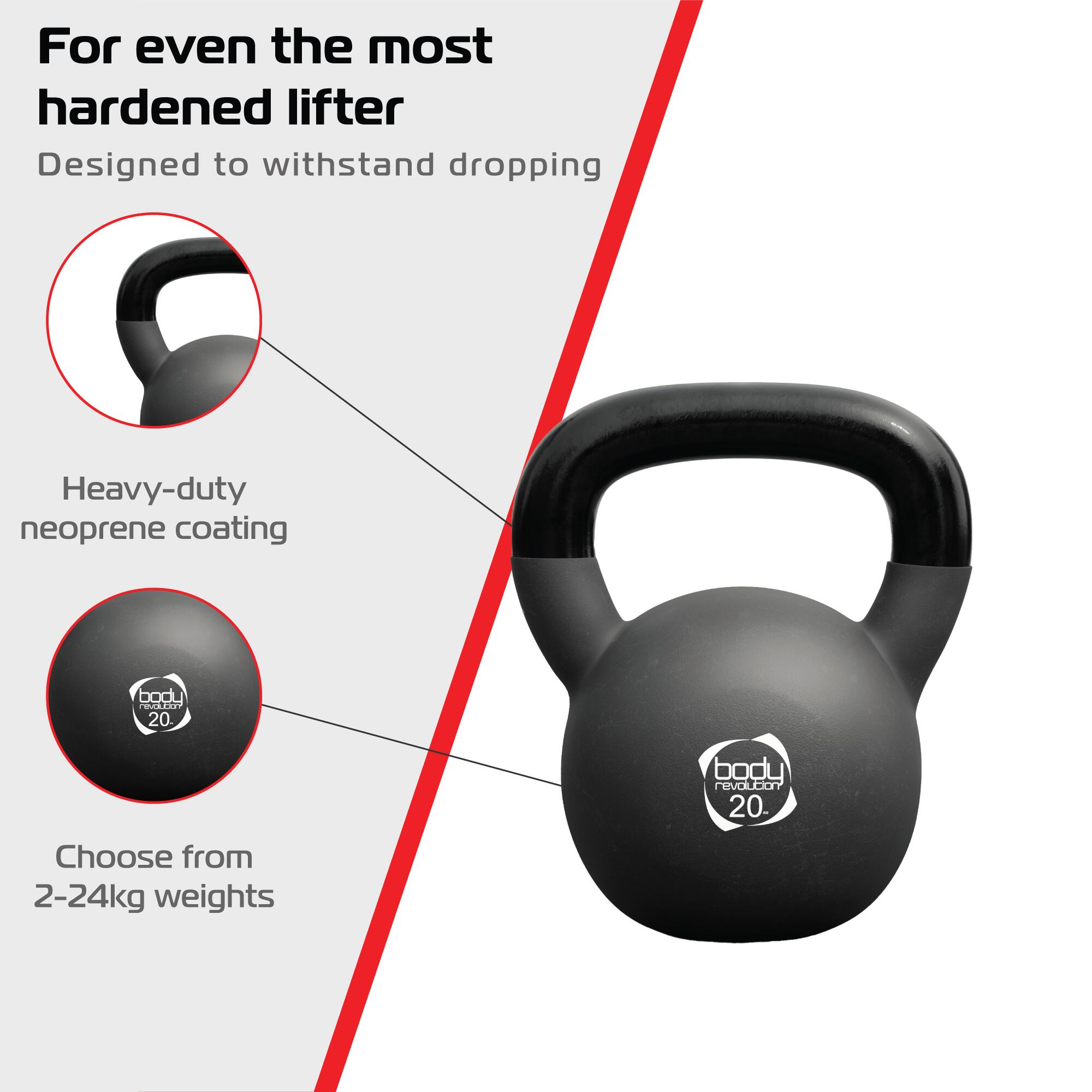 Body Revolution 20 kg neopreen kettlebell neopreen 24 kg 5/6