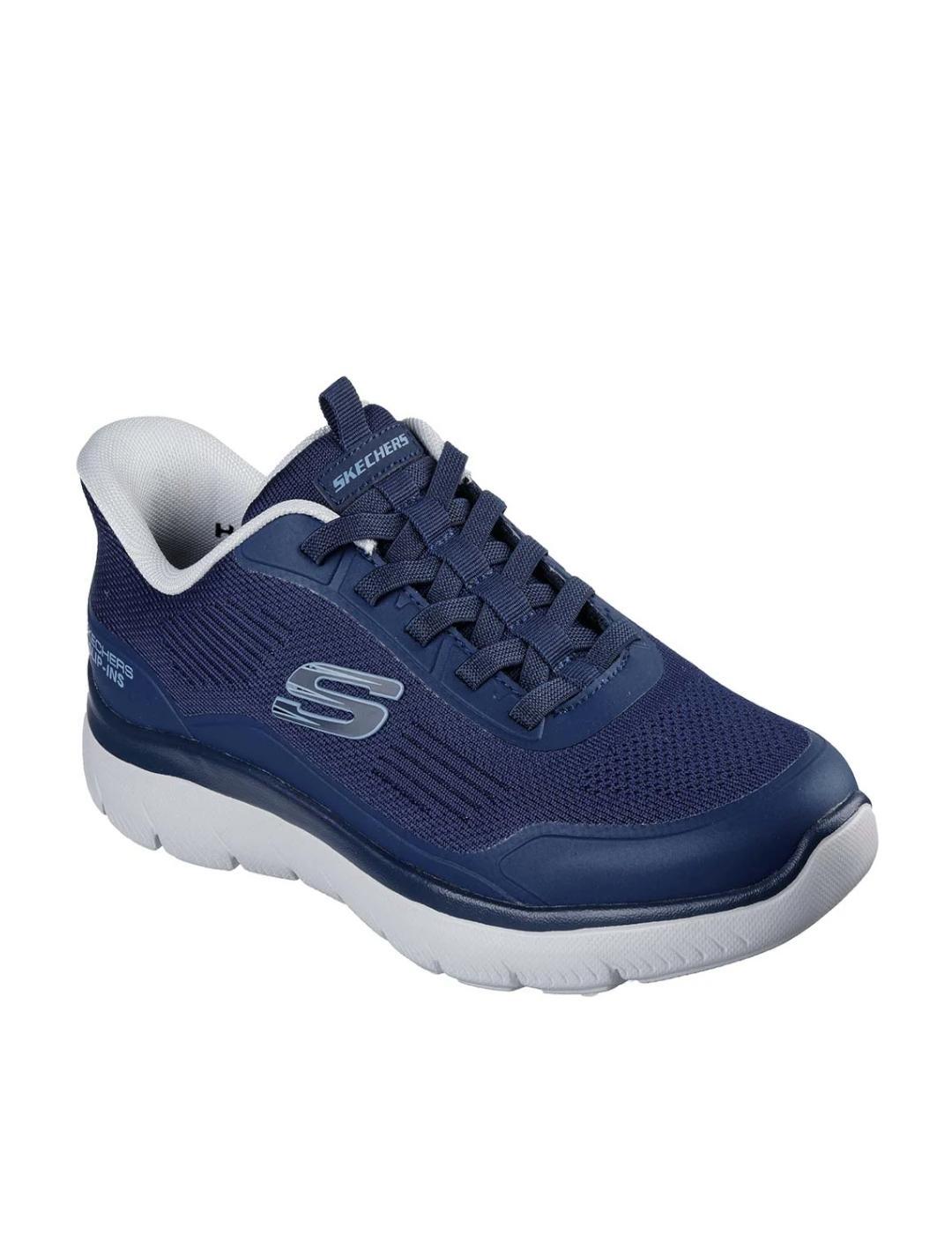 Scarpe da uomo Skechers summits leyter slip-ins Blu Marino. 3/4