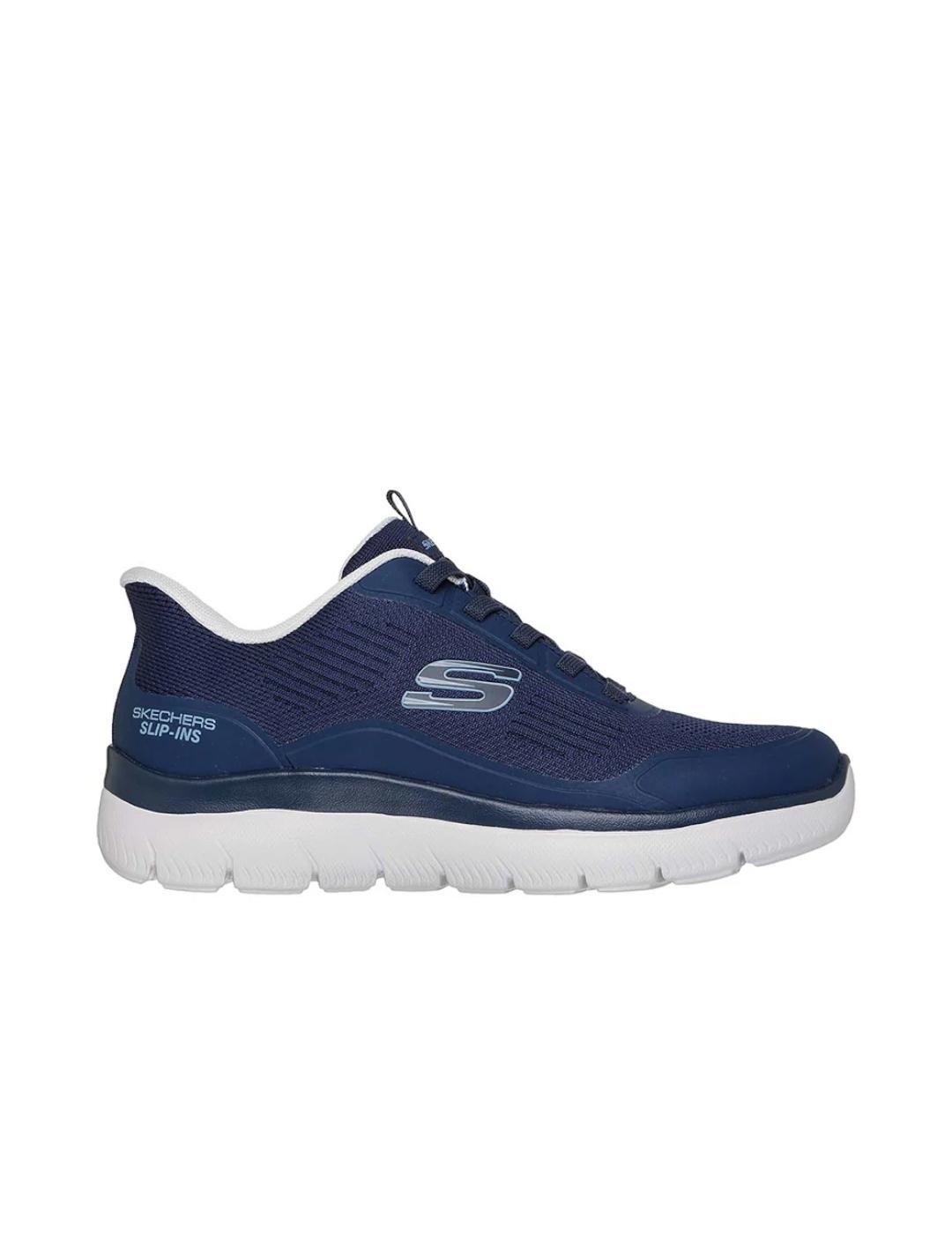 Scarpe da uomo Skechers summits leyter slip-ins Blu Marino. 1/4