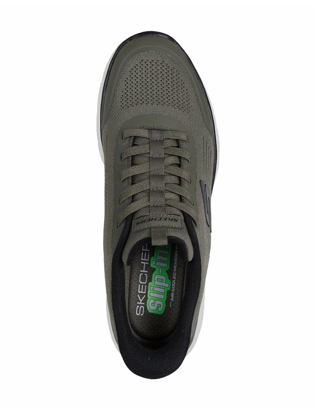 Scarpe da uomo Skechers Summits Leyter slip-ins verde. 4/5
