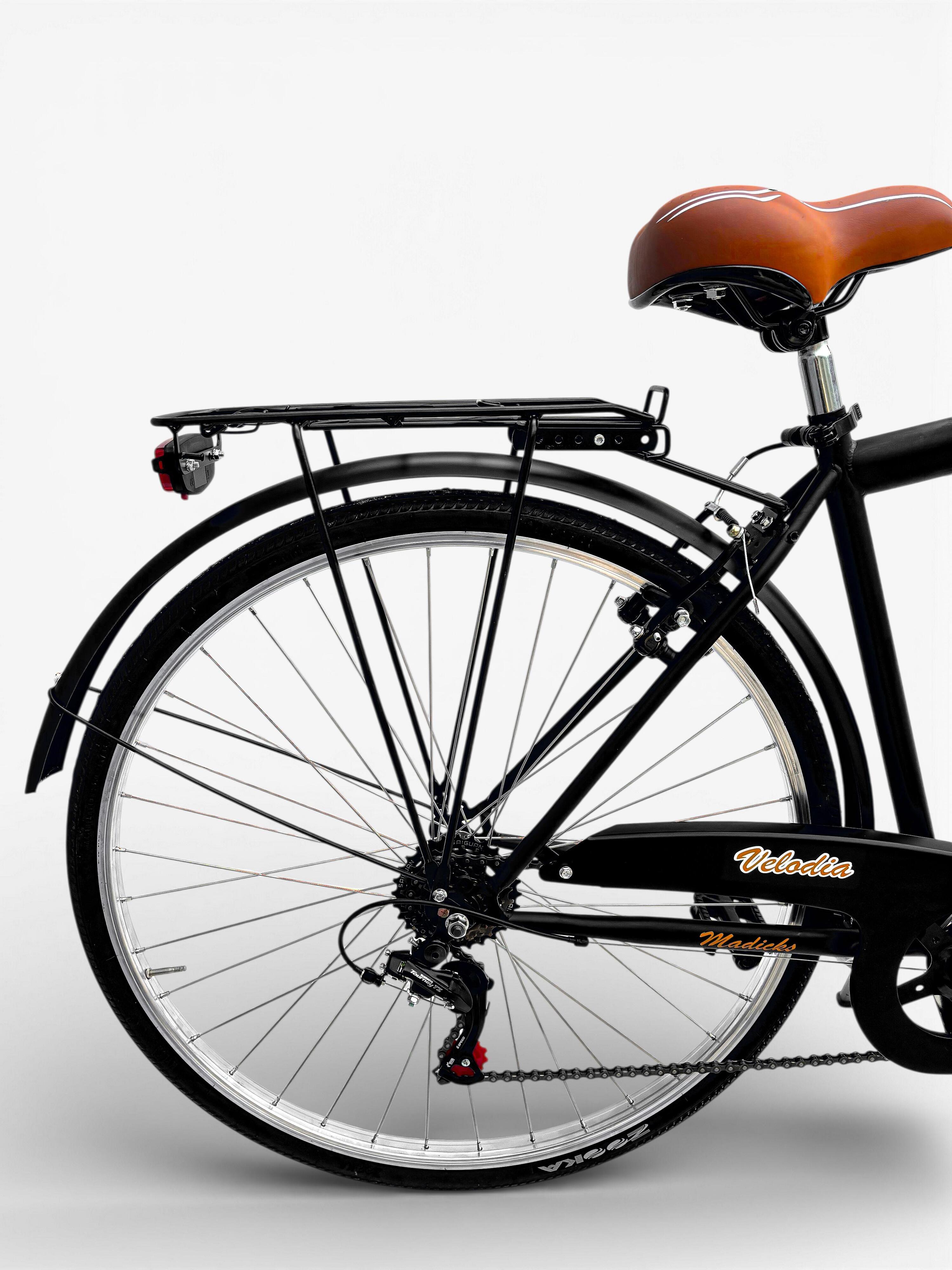 Bicicletta Uomo Misura 28 Bici Passeggio Da Città Con Cambio Nero Vintage Retrò 4/8