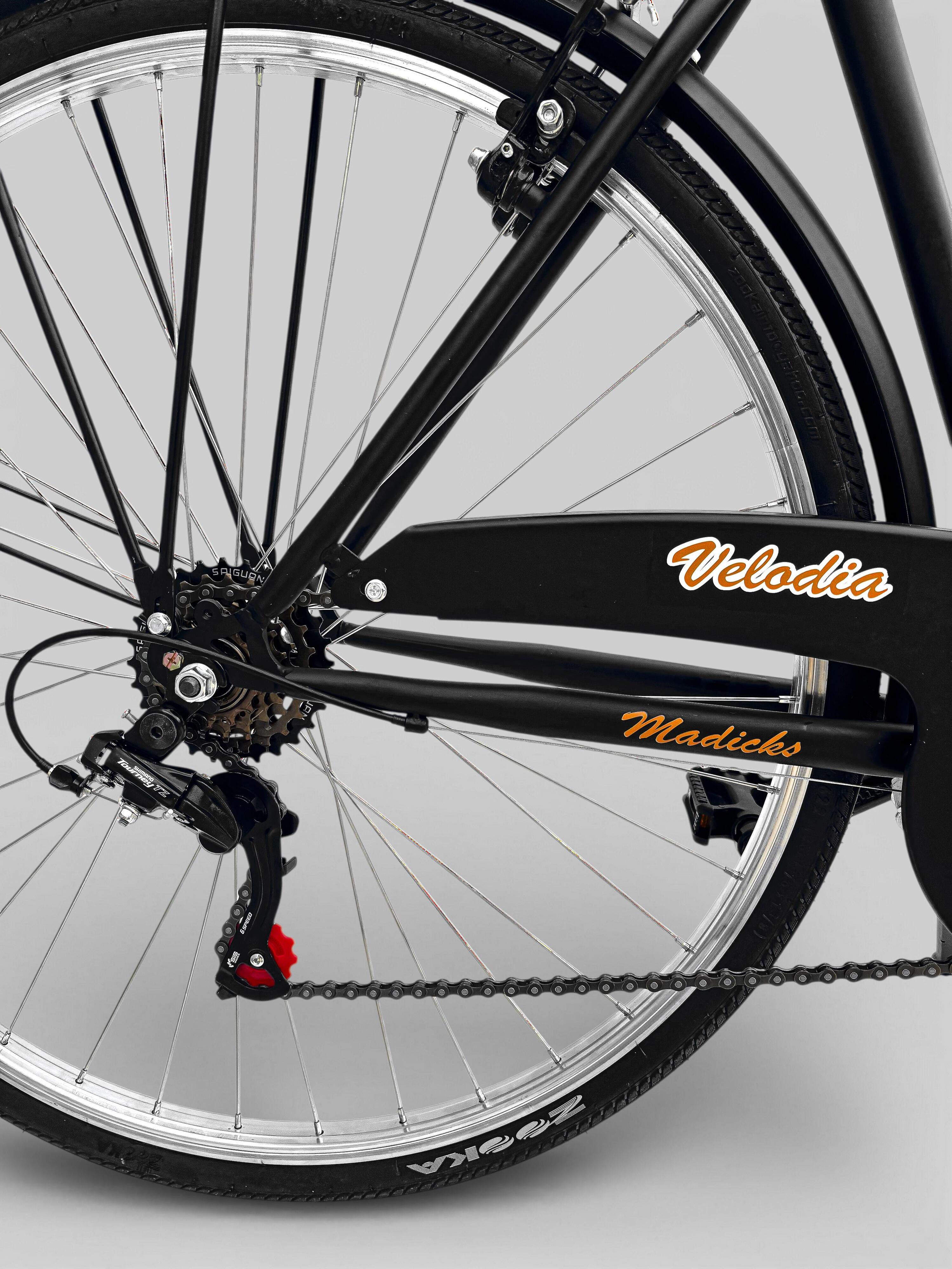 Bicicletta Uomo Misura 28 Bici Passeggio Da Città Con Cambio Nero Vintage Retrò 6/8