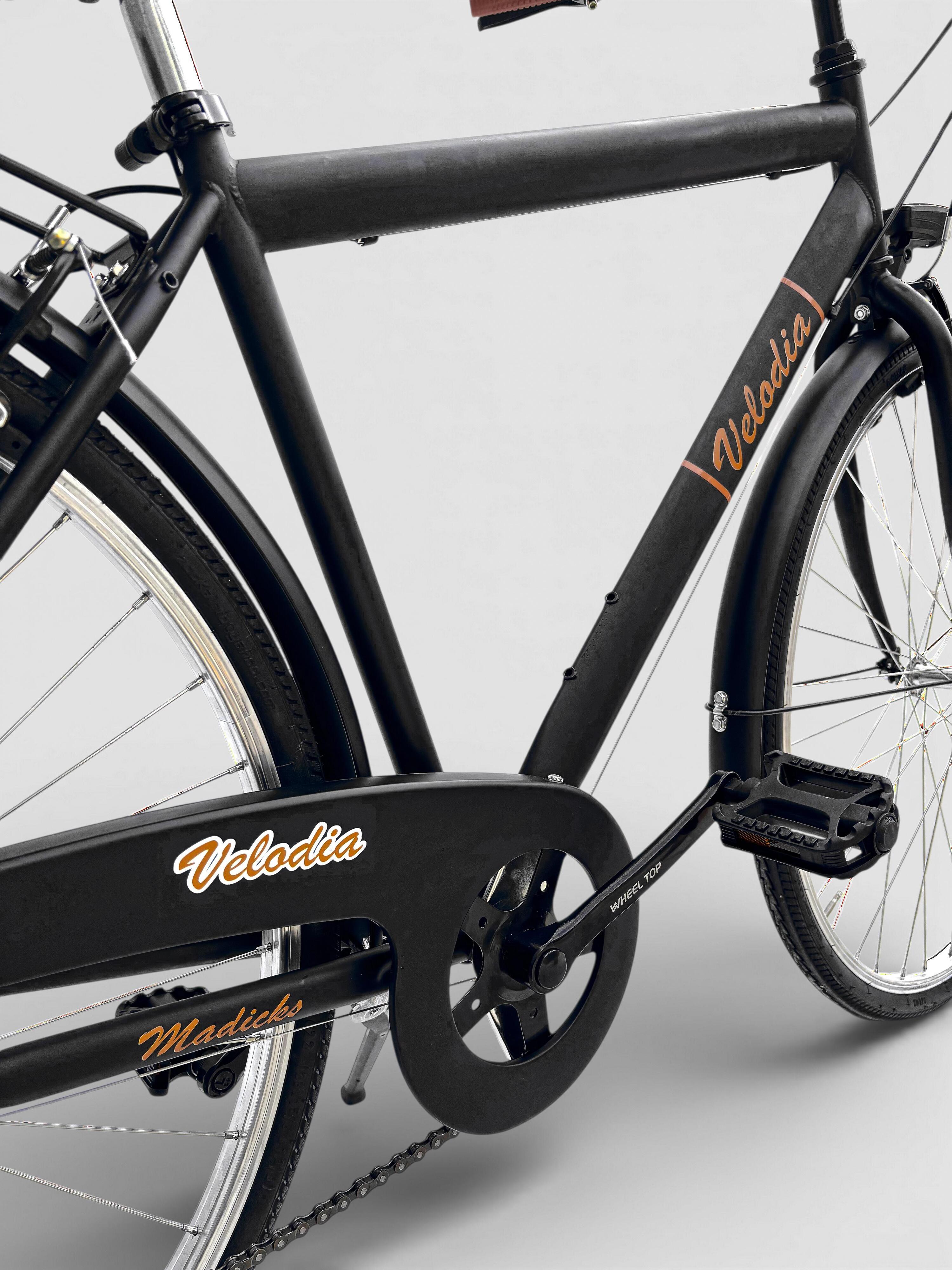 Bicicletta Uomo Misura 28 Bici Passeggio Da Città Con Cambio Nero Vintage Retrò 5/8