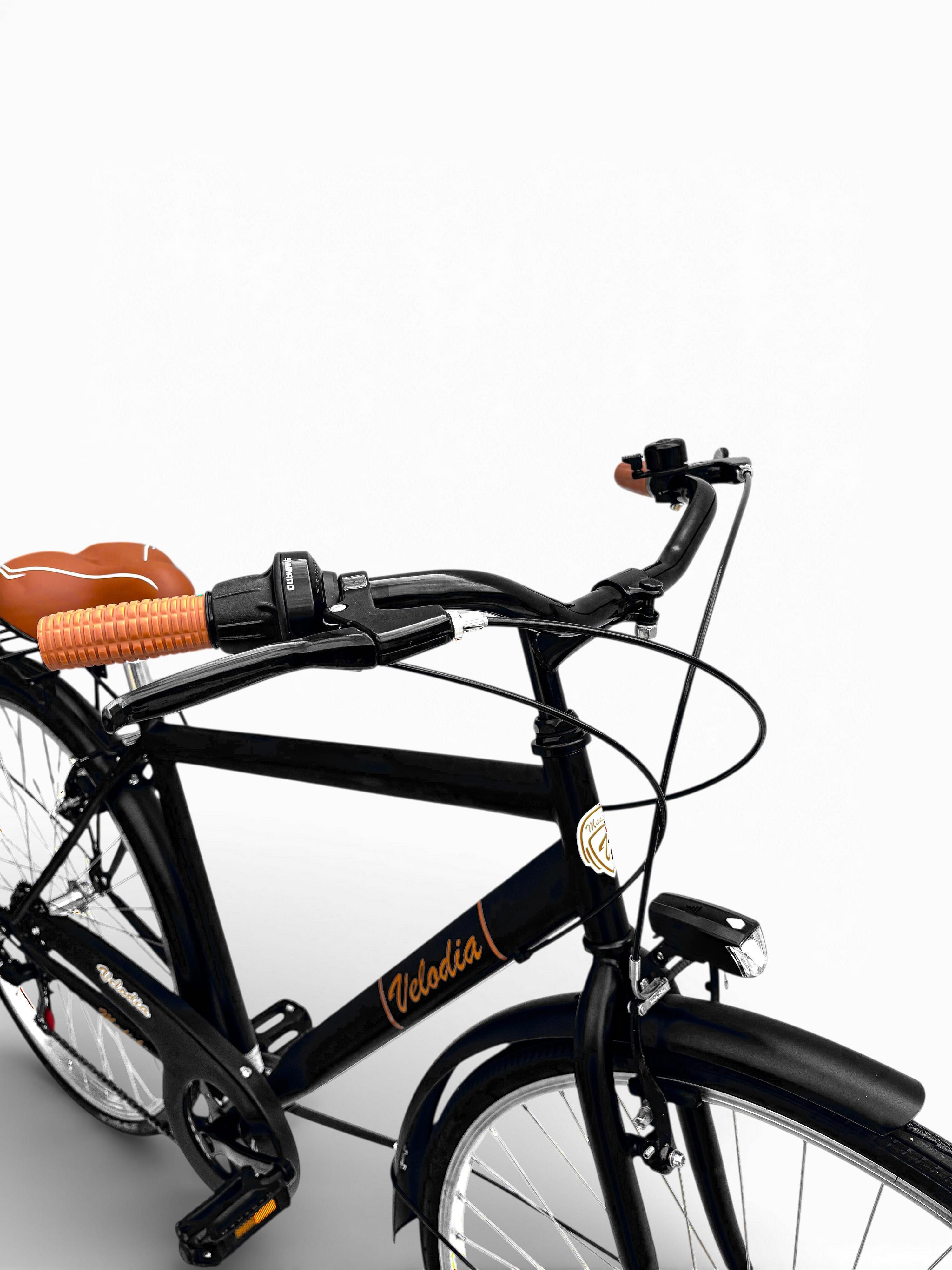 Bicicletta Uomo Misura 28 Bici Passeggio Da Città Con Cambio Nero Vintage Retrò 7/8