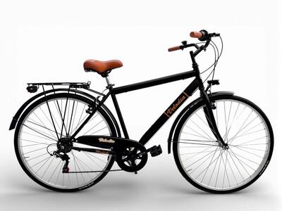 Bicicletta Uomo Passeggio Misura 28 Bici Da Città Con Cambio Nero Vintage Retrò