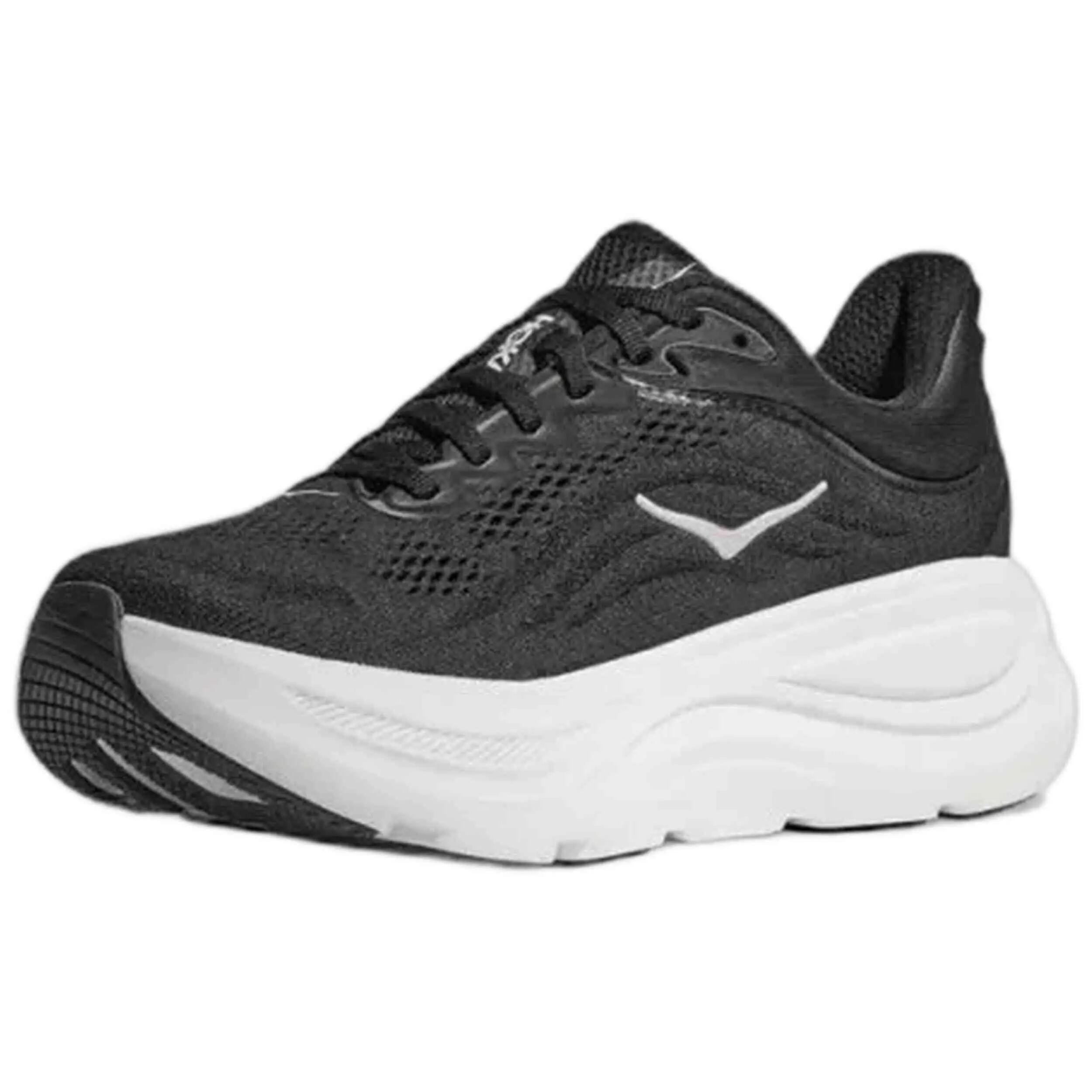 SCARPE RUNNING HOKA UOMO BONDI 9 COLORE BIANCO NERO WHITE 5/5
