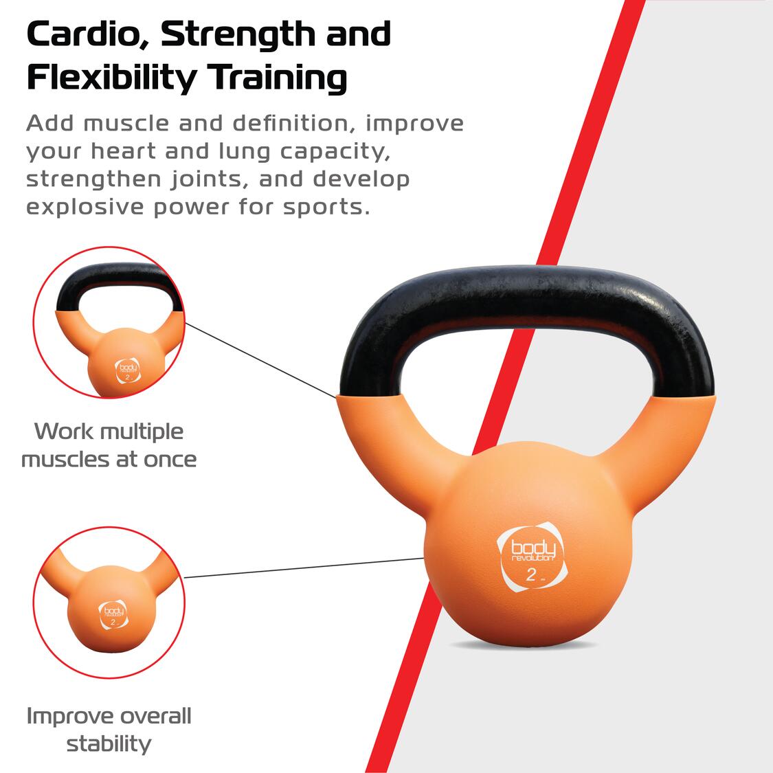 Body Revolution 2 kg neopreen kettlebell 3/6