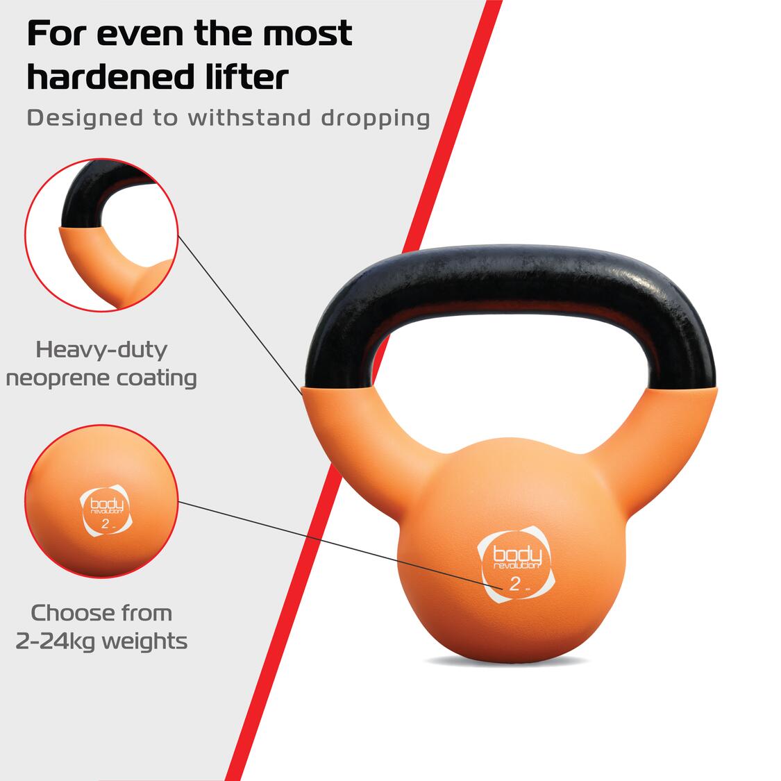 Body Revolution 2 kg neopreen kettlebell 4/6