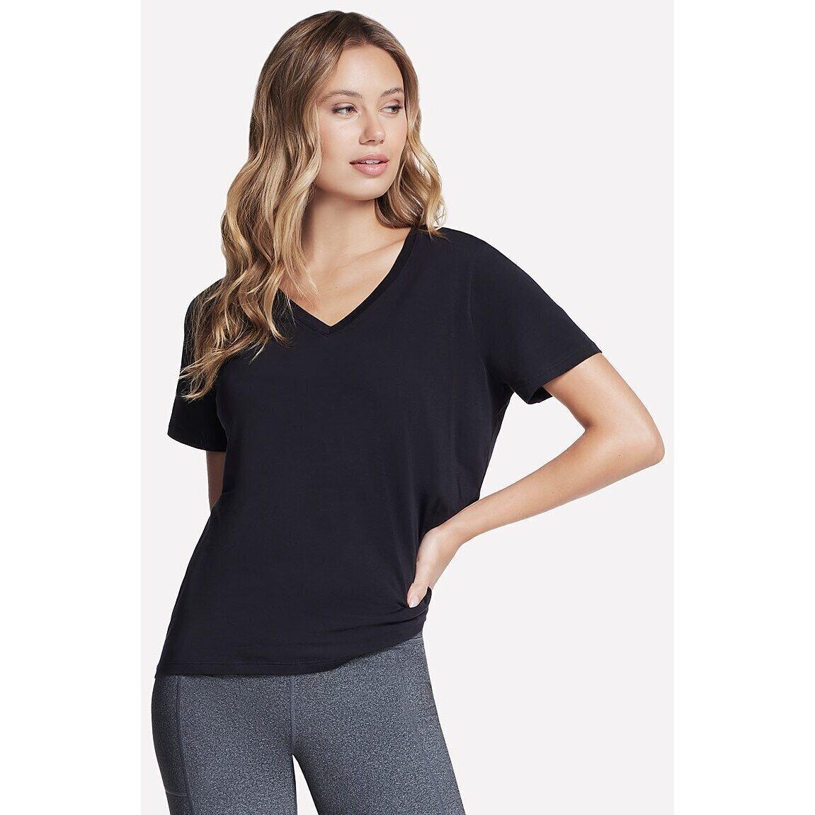 T-shirt Skechers Pima V-Neck Tee, Noir, Femmes 3/5
