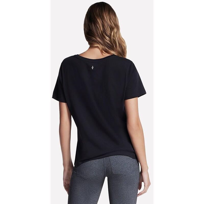 Tricou femei Skechers Pima V-Neck Tee, Negru