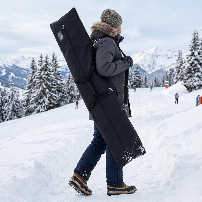 Geantă de snowboard hidrofugă 180x40x16 cm - Neagră