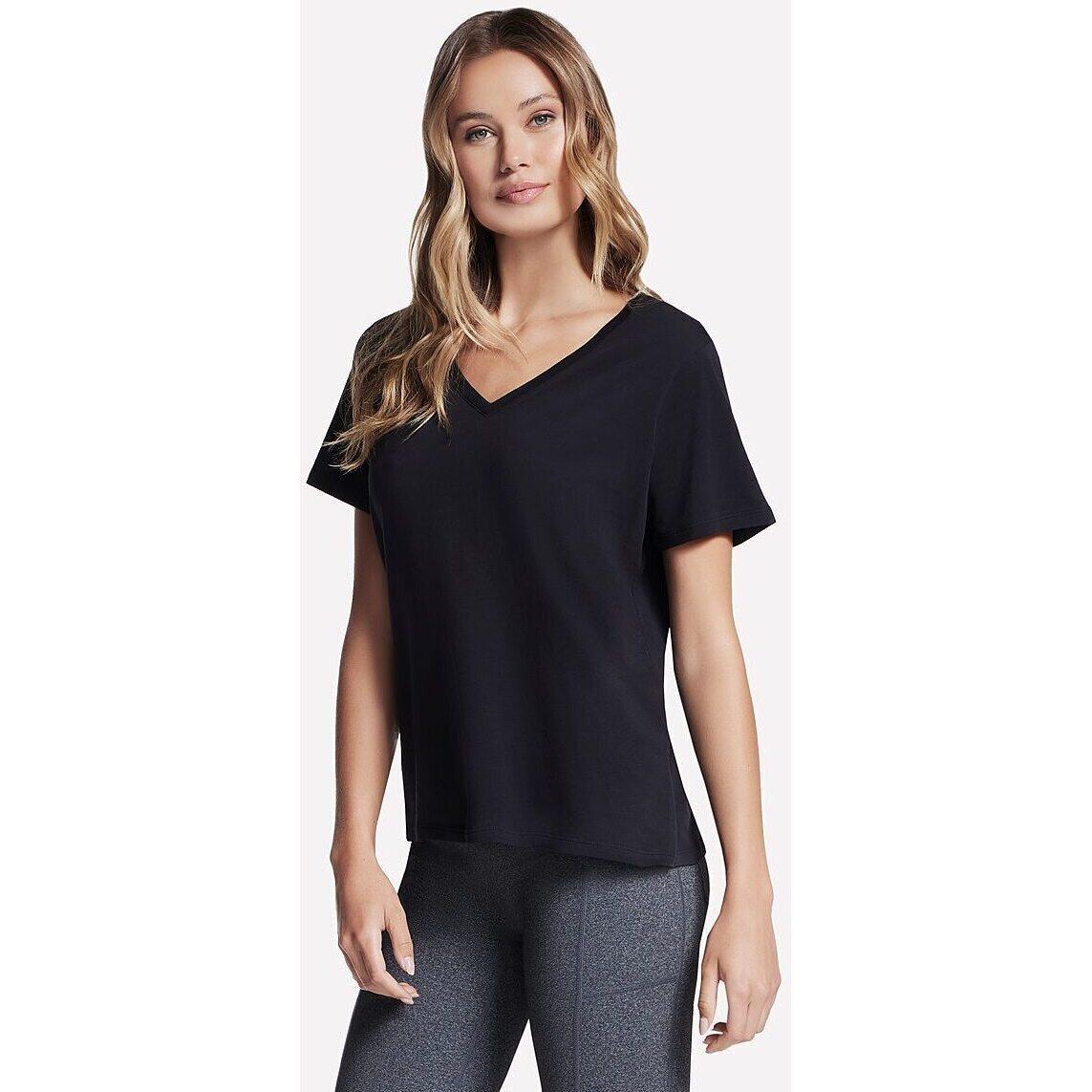 T-shirt Skechers Pima V-Neck Tee, Noir, Femmes 4/5