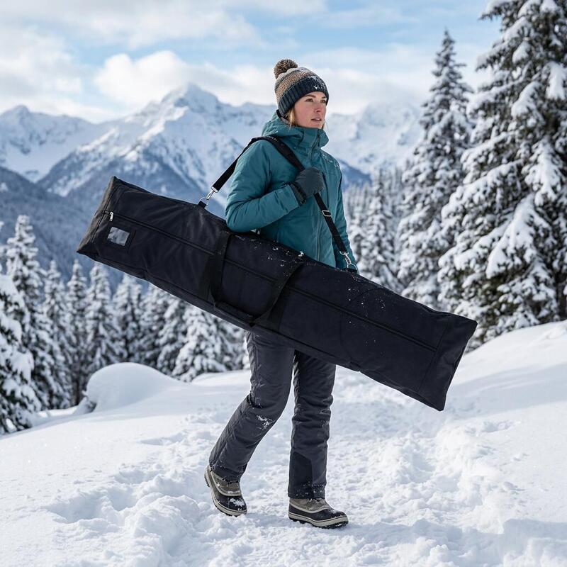 Geantă de snowboard hidrofugă 180x40x16 cm - Neagră