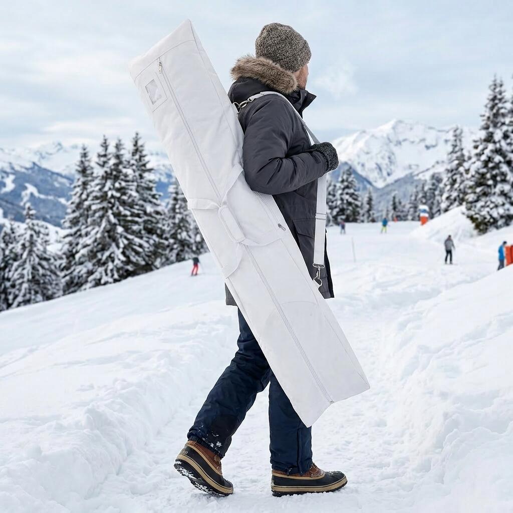 Sacca per snowboard idrorepellente 180x40x16 cm - Bianca 7/7