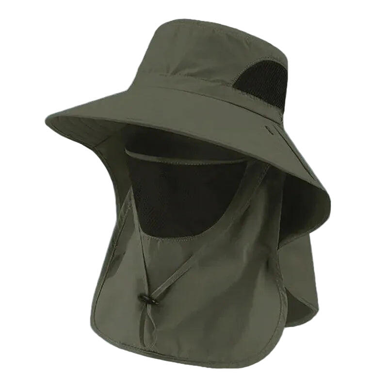 Sun Hat with UV Protection Neck Flap for Outdoor (Green)