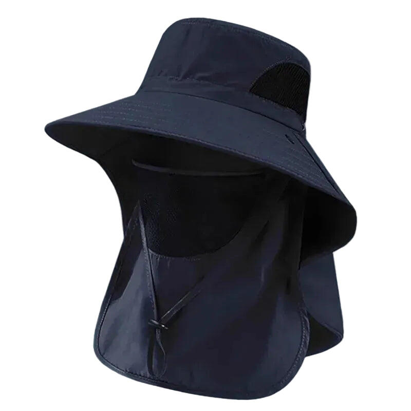 Sun Hat with UV Protection Neck Flap for Outdoor (Blue)