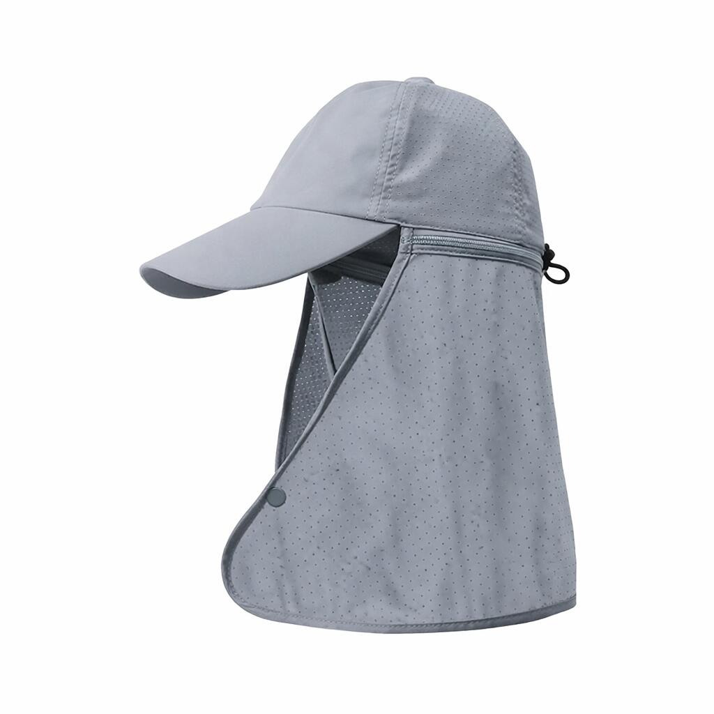 Sun Hat Quick-Dry Neck Flap Unisex (Light Gray)