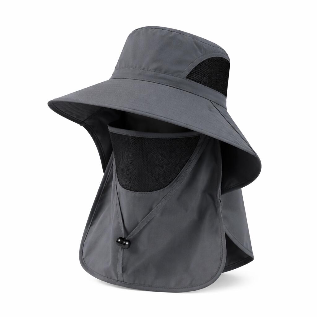 Sun Hat with UV Protection Neck Flap for Outdoor (Gray)