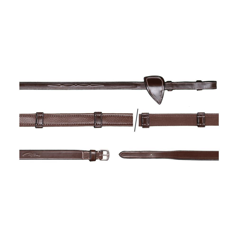 Leather reins for horses with 7 stops (Without Stopper) Dy'on Hunter 5/8