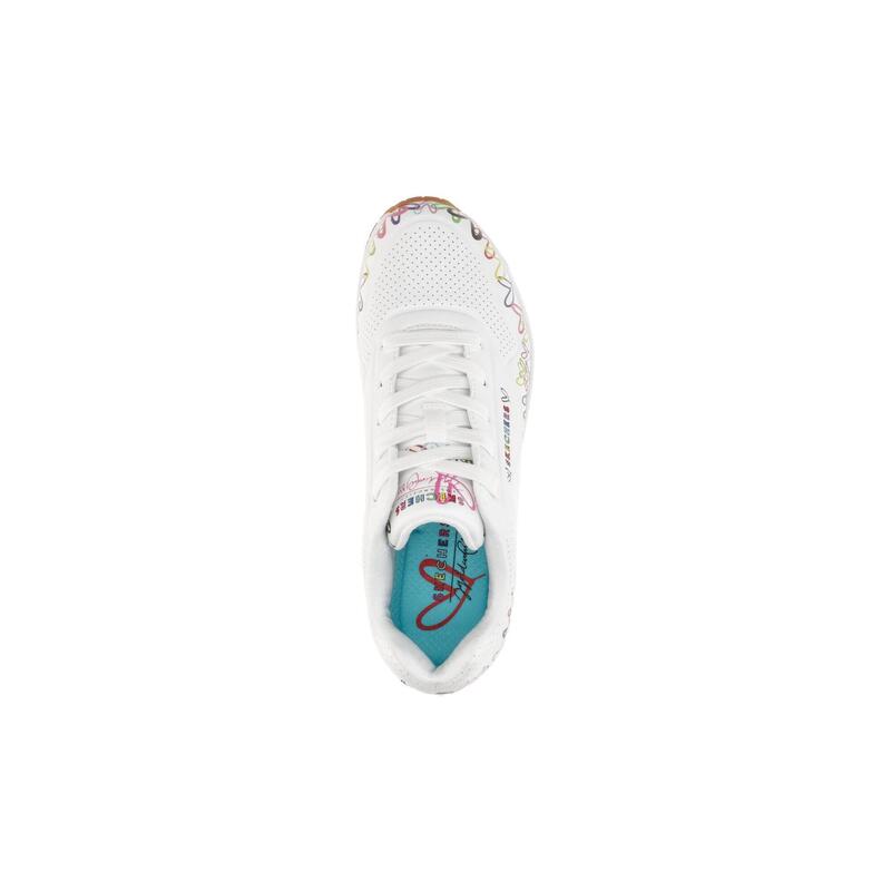 Pantofi sport femei Skechers Uno - Love All Aroun, Alb