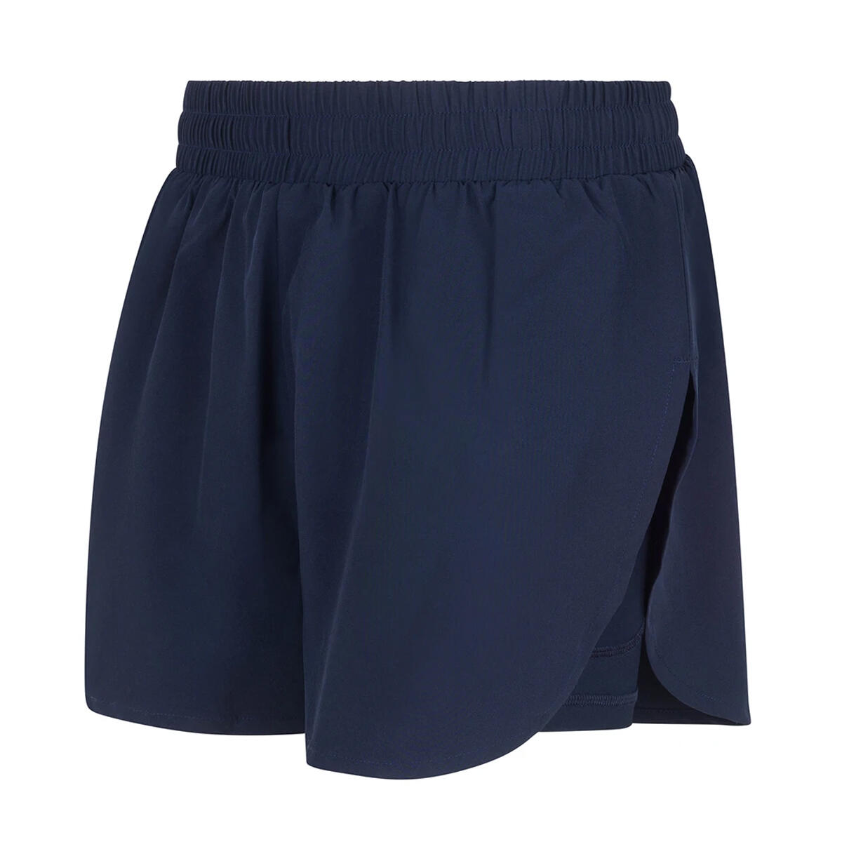 Womens/Ladies Double Layer Sports Shorts (Navy) 4/4