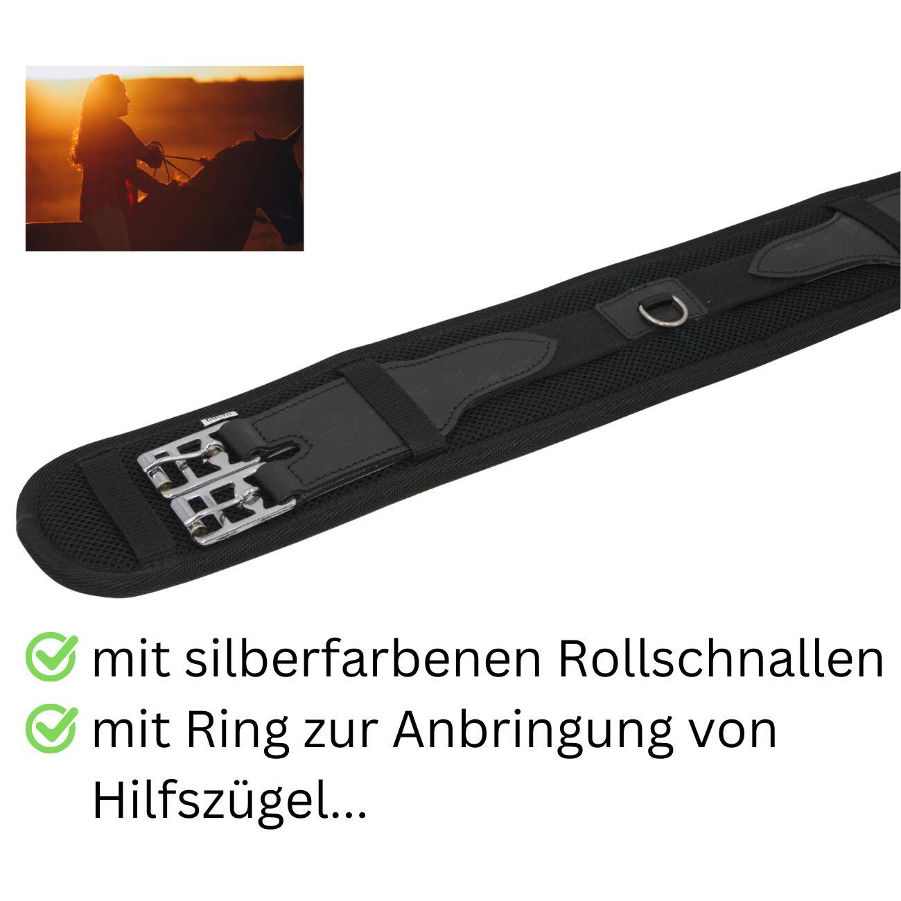 Sattelgurt Kurzgurt für baumlose Sättel schwarz 60 cm 2/4