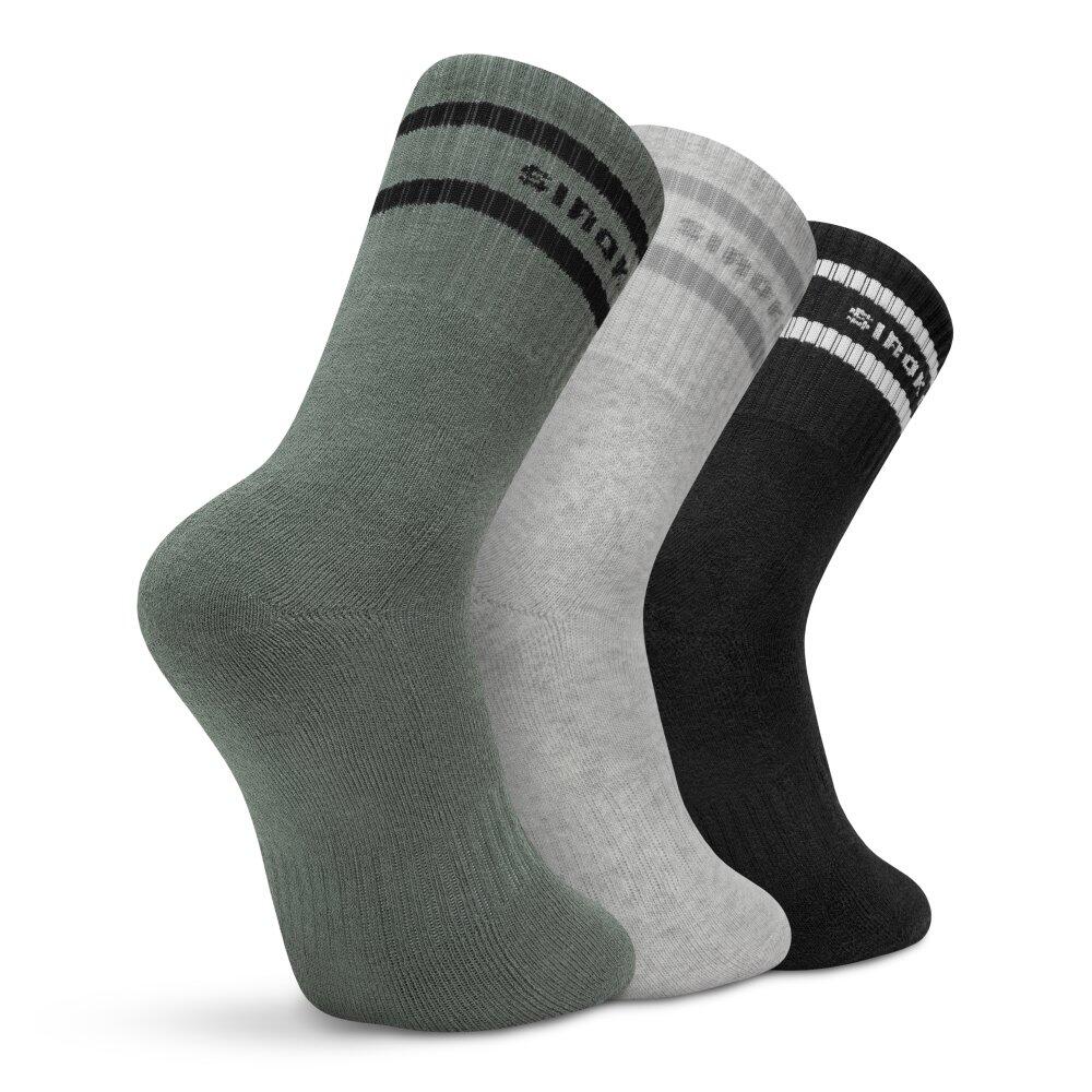 Herren und Damen Fitness Mittelhohe Sportsocken 3er-Pack Sidekick Slate Weiß 2/6