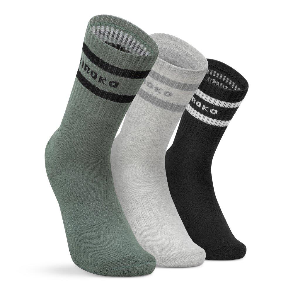 Men & Women Fitness Sports crew socks 3-pack Sidekick Slate White