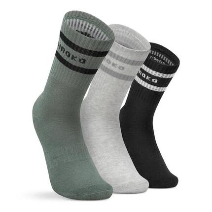 Herren und Damen Fitness Mittelhohe Sportsocken 3er-Pack Sidekick Slate Weiß