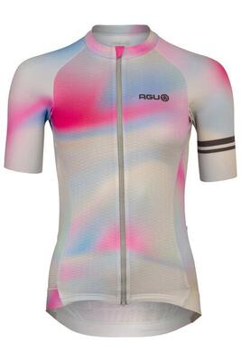 Dames wielershirt korte mouwen gradient swirl ademend