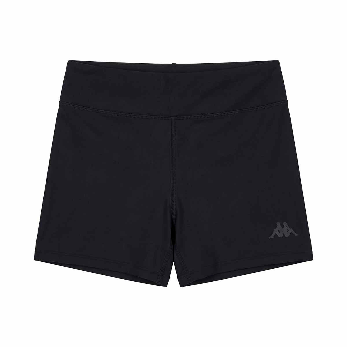 Pantaloncini sportivi da donna in poliestere nero da training 2/6
