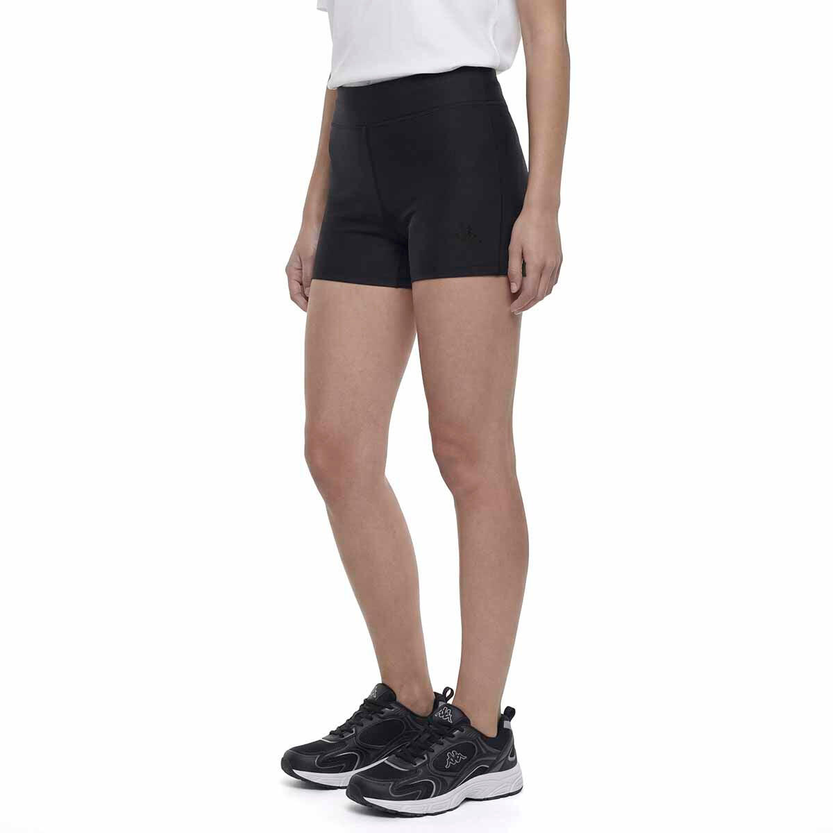 Pantaloncini sportivi da donna in poliestere nero da training 4/6