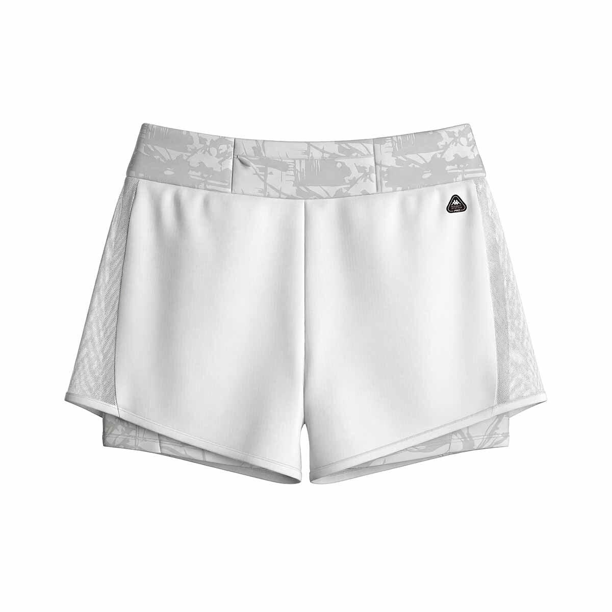 Pantaloncini sportivi da donna in poliestere bianco da training 7/7