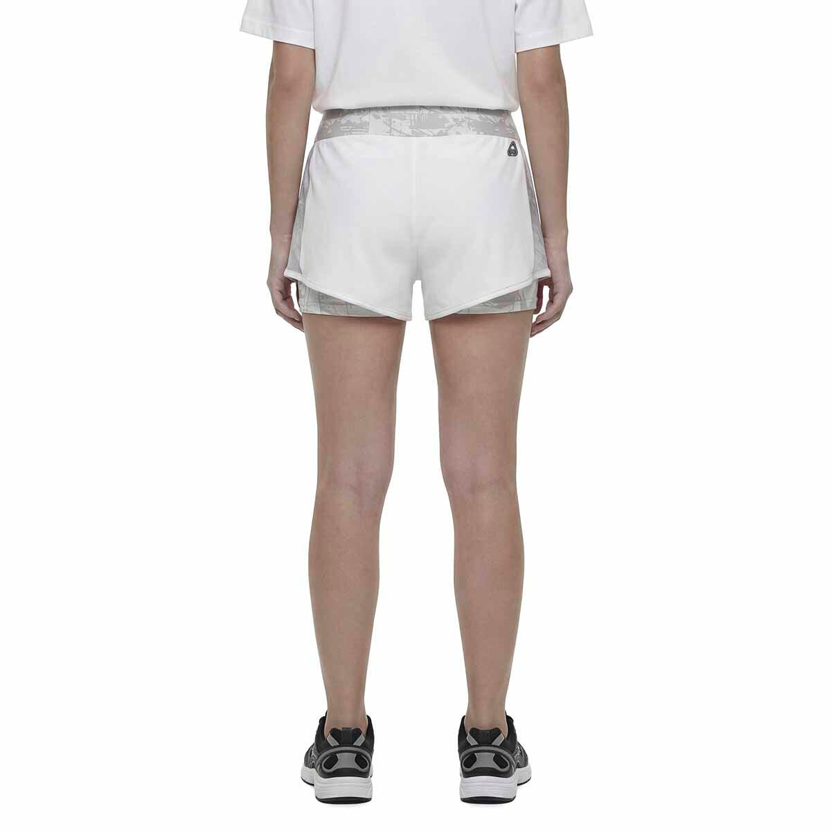 Pantaloncini sportivi da donna in poliestere bianco da training 6/7