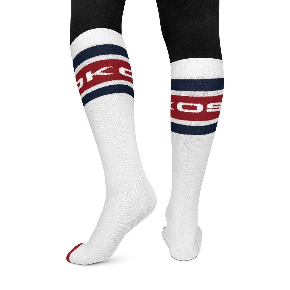 Chaussettes de ski rétro Homme et Femme Albulapass White Blanc 2/5