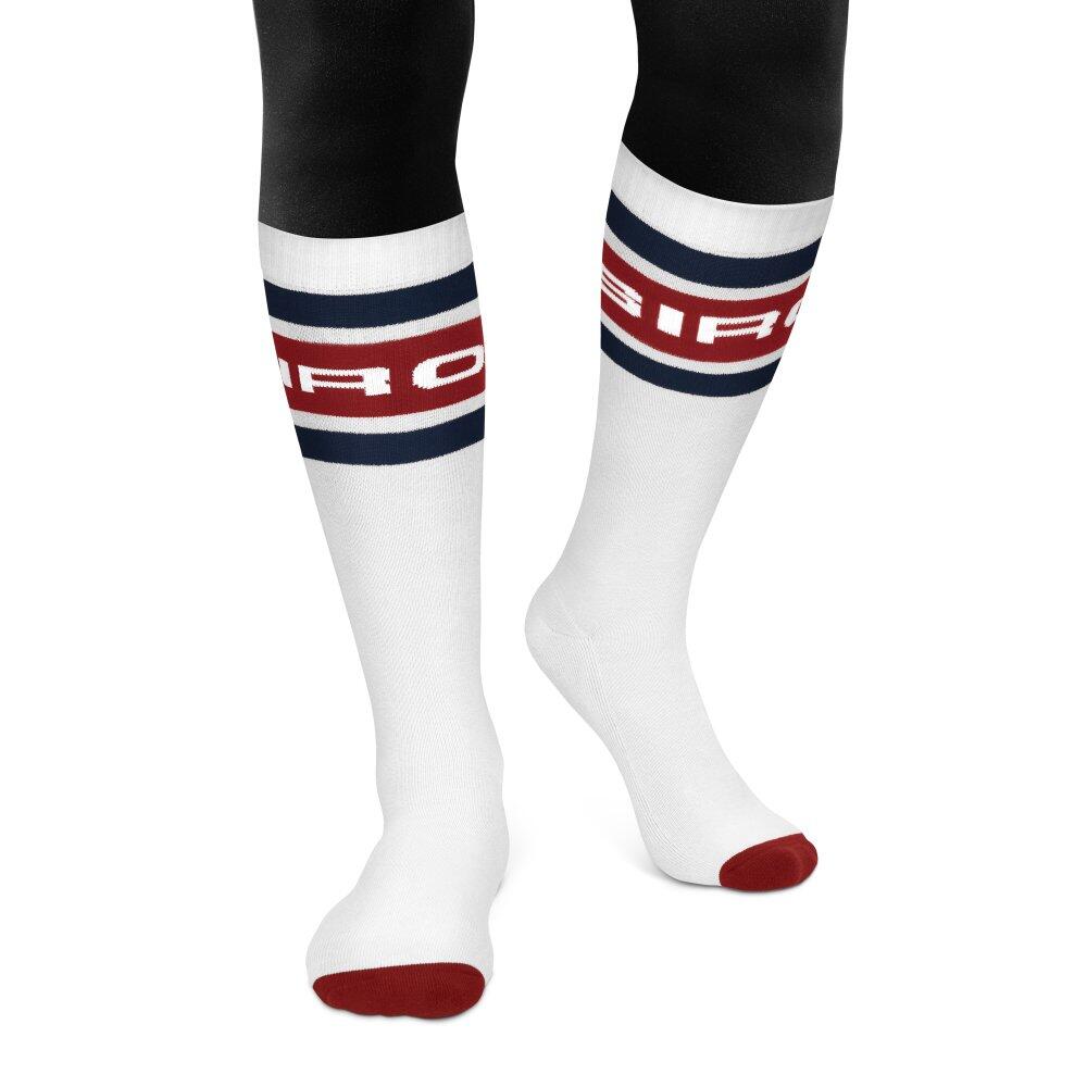 Men & Women retro ski socks Albulapass White White
