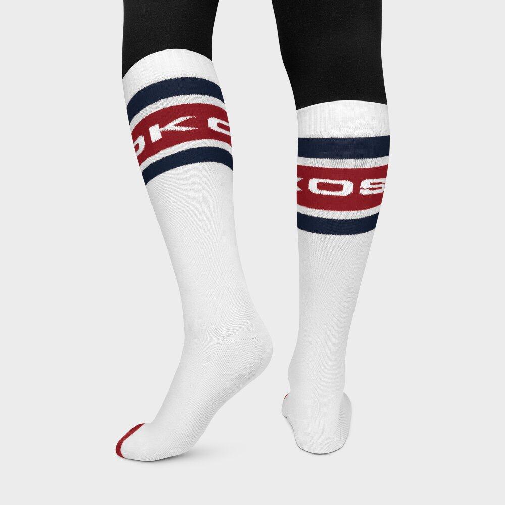 Chaussettes de ski rétro Homme et Femme Albulapass White Blanc 4/5