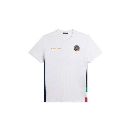 T-shirt pour enfants blanc avec impression maxi ITA, merchandising officielle de