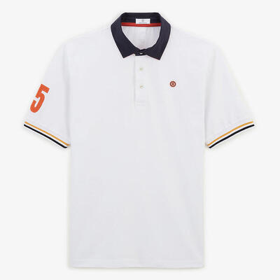 Korte mouwen polo van katoenen jersey 15 mouwen wit