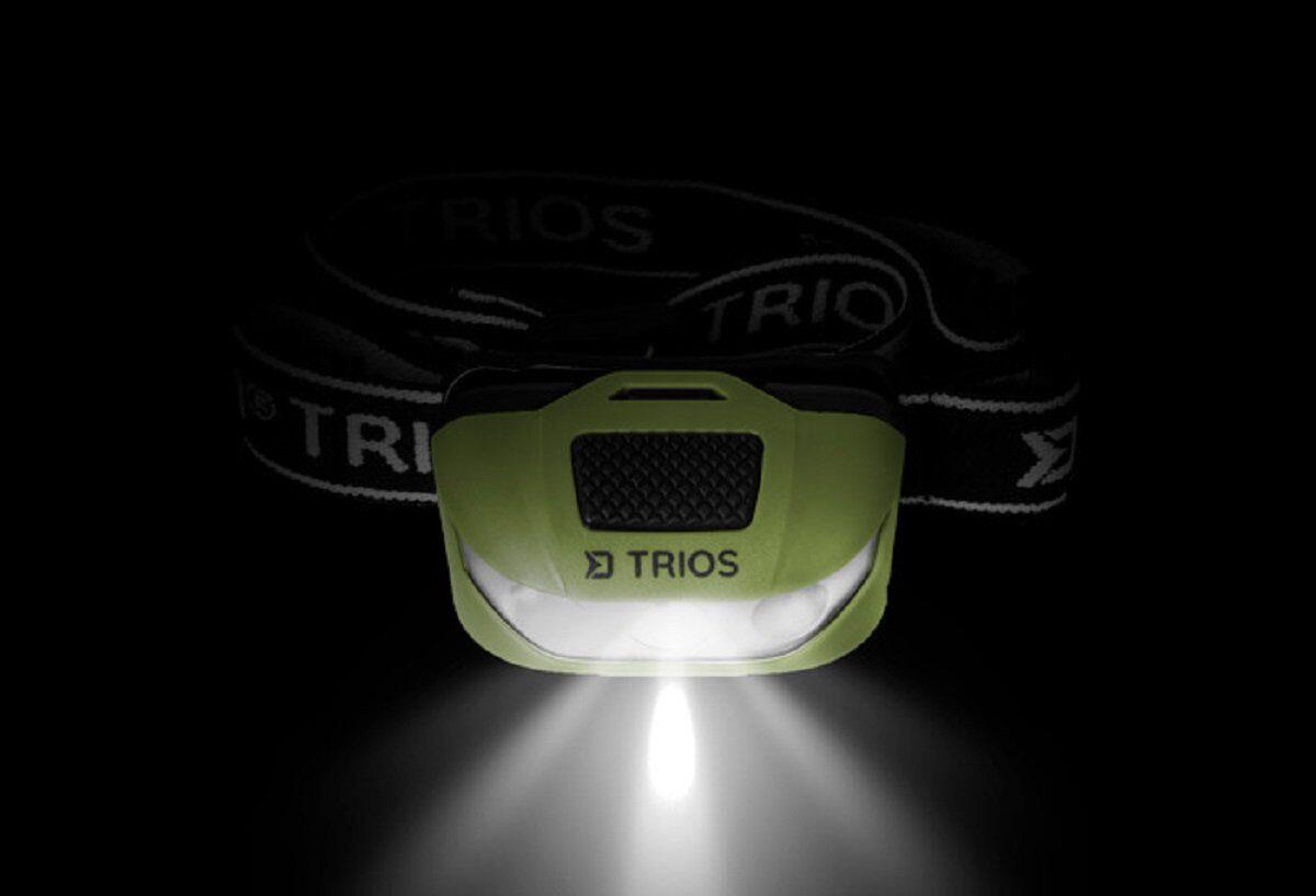 Torcia frontale TRIOS LED con 1 LED bianco e 2 LED rossi 3/4