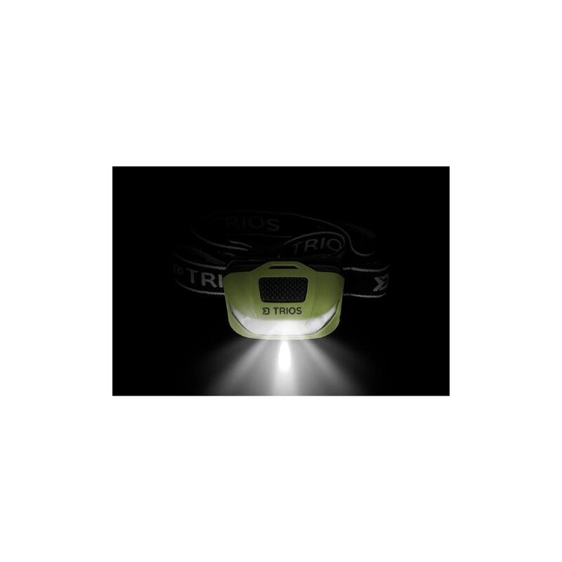 Lanternă frontală TRIOS cu LED-uri, 1 LED alb și 2 LED-uri roșii, lampă de cap