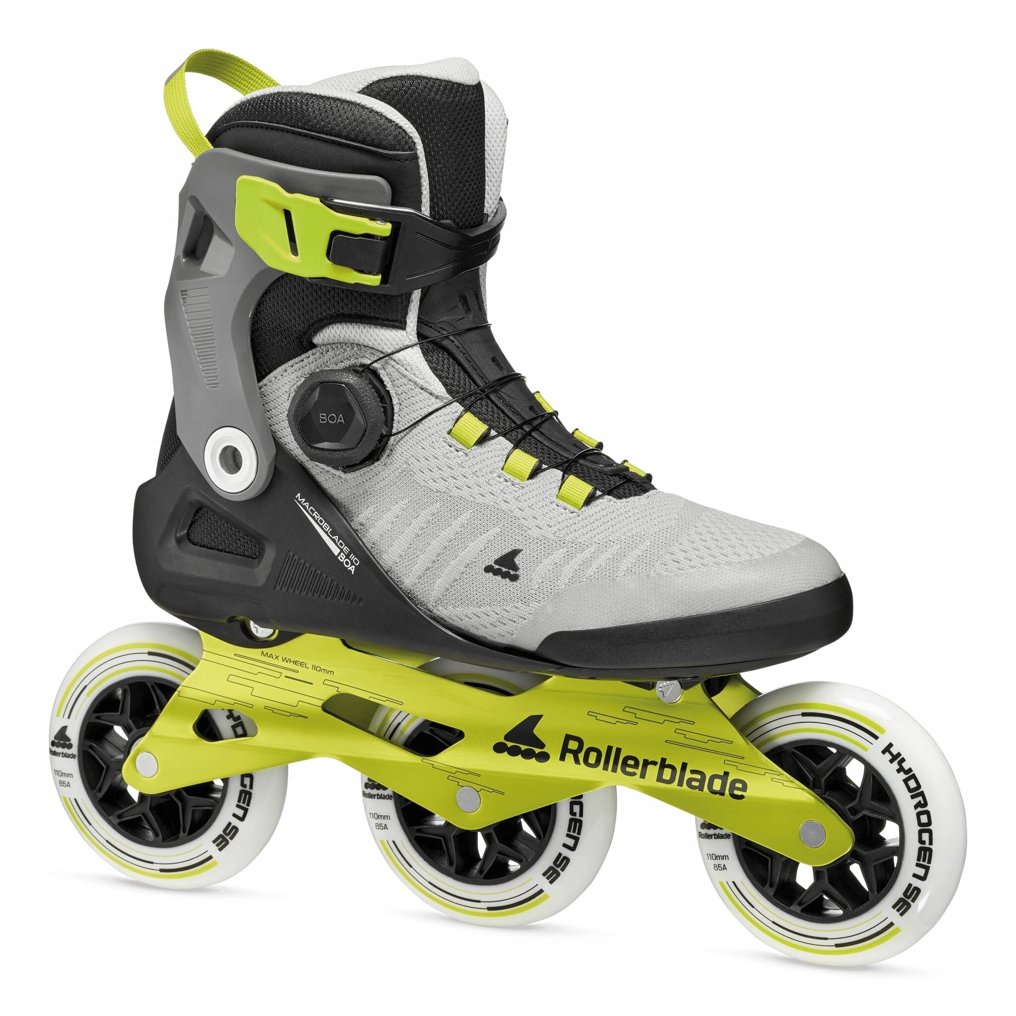 ROLLERBLADE Roller Fitness Macroblade 110 Boa Noir Gris Lime 1/7
