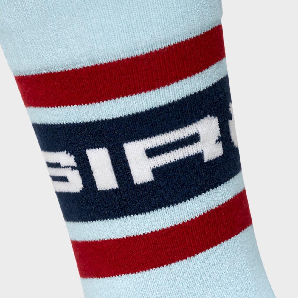 Chaussettes de ski rétro Homme et Femme Albulapass Light Blue Bleu 5/5