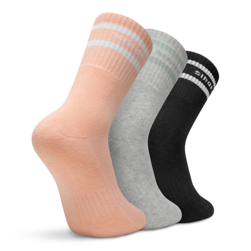 Herren und Damen Fitness Mittelhohe Sportsocken 3er-Pack Sidekick Pink Rosa 2/6