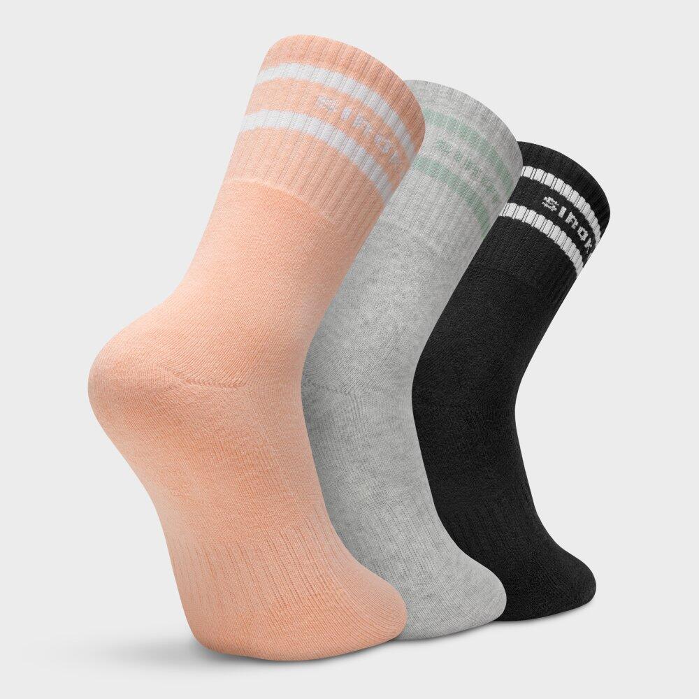 Herren und Damen Fitness Mittelhohe Sportsocken 3er-Pack Sidekick Pink Rosa 6/6