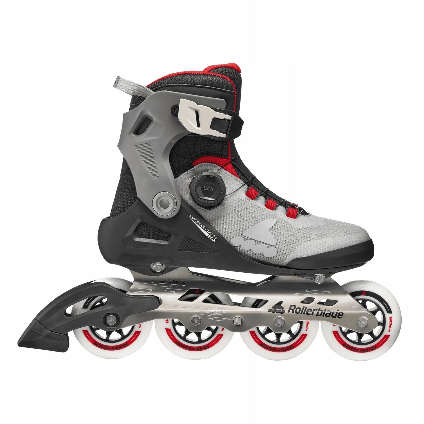ROLLERBLADE Roller Fitness Macroblade 90 BOA Noir Gris Rouge 4/7