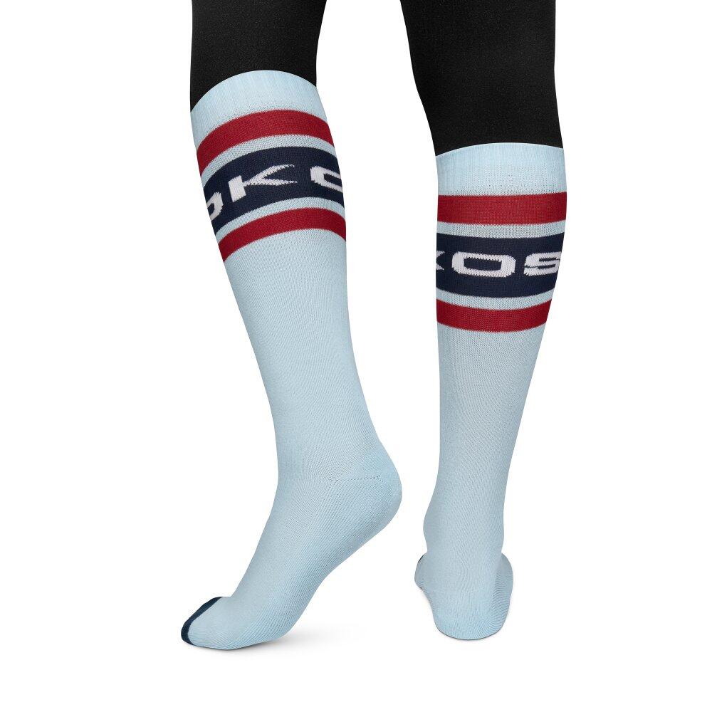 Chaussettes de ski rétro Homme et Femme Albulapass Light Blue Bleu 2/5