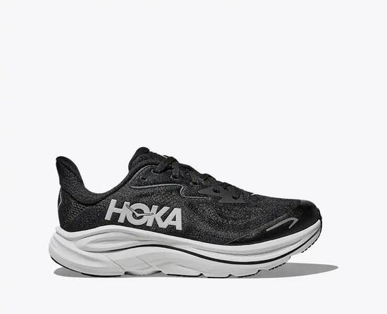 SCARPE RUNNING CAMMINATA HOKA CLIFTON 10 GS COLORE NERO BIANCO BLACK