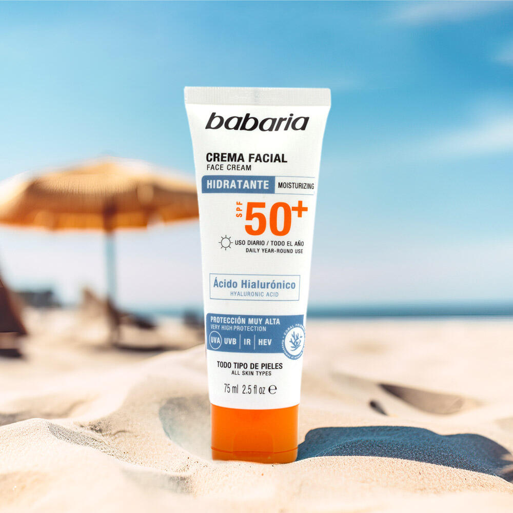 Babaria Protector Solar Facial SPF50+ 75 ml Hidratante Antiedad 4/7