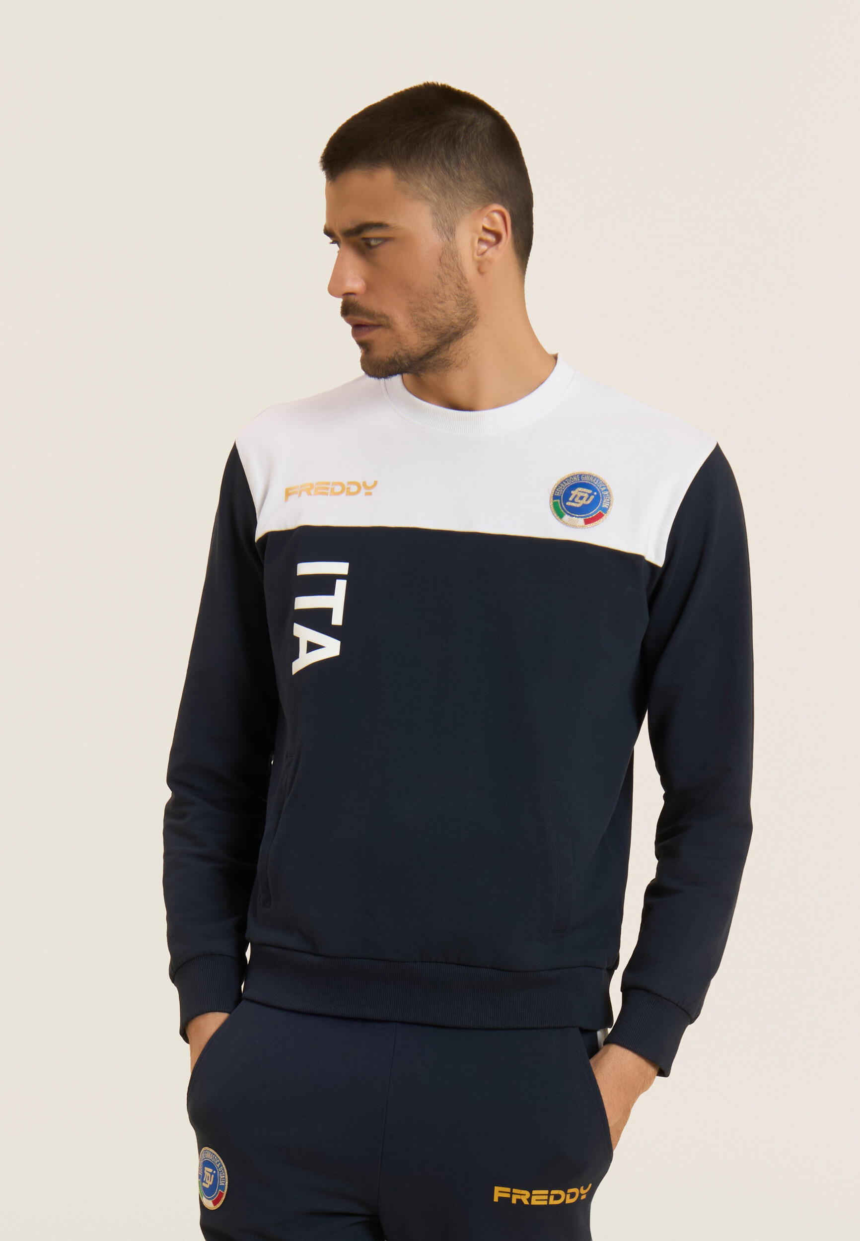 Tuta Uomo Italia FGI Girocollo in Felpa Brushed 2/5